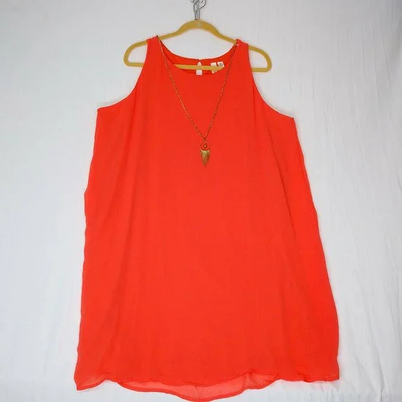 Tacera | Dresses | Tacera Chiffon Sleeveless Tent Dress With Detachable  Necklace Womens Sz 2x | Poshmark